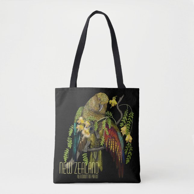 Bolso De Tela Kea New Zealand Mountain Parrot (Anverso)