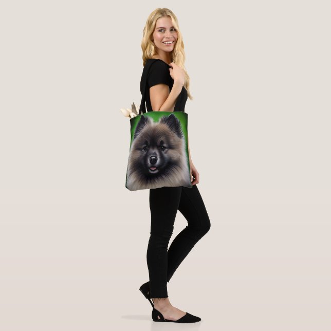 Bolso De Tela Keeshond Dog in St. Patrick's Day Dress (Puesto)