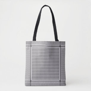 Bolso De Tela Keffiyeh blanco y negro