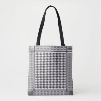Bolso De Tela Keffiyeh blanco y negro