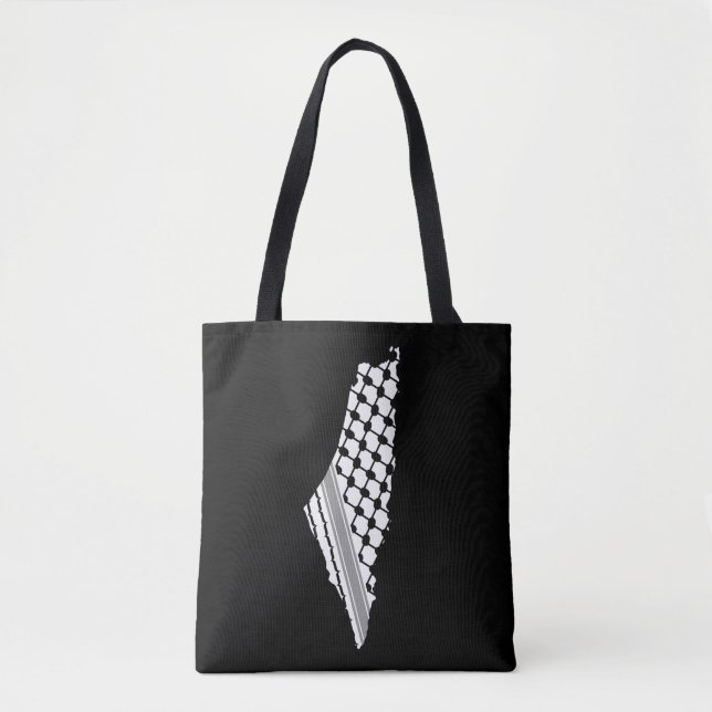 Bolso De Tela Keffiyeh palestino, mapa libre de Palestina Kufiya (Anverso)