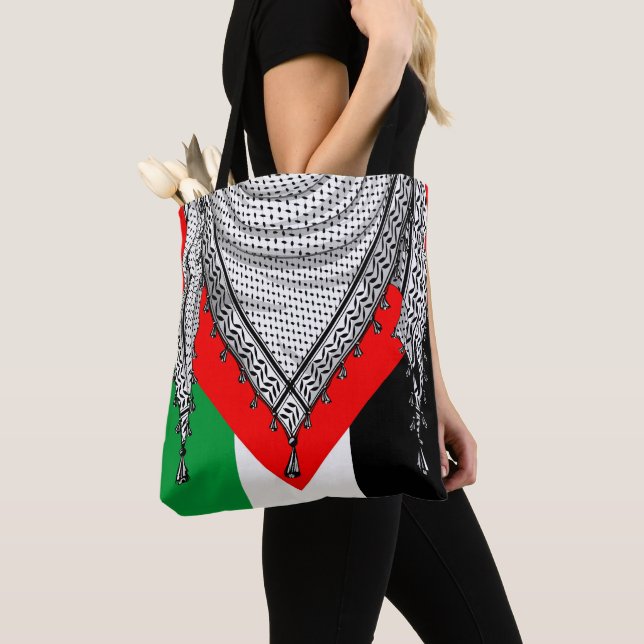 Bolso De Tela Keffiyeh palestino Scarf tejido tradicional (Detalle)