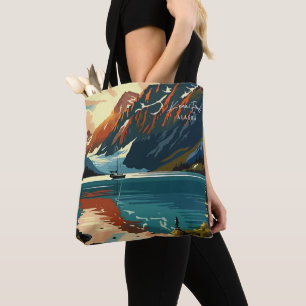 Bolso De Tela Kenai Fjords Alaska Vintage Travel Ilustracion