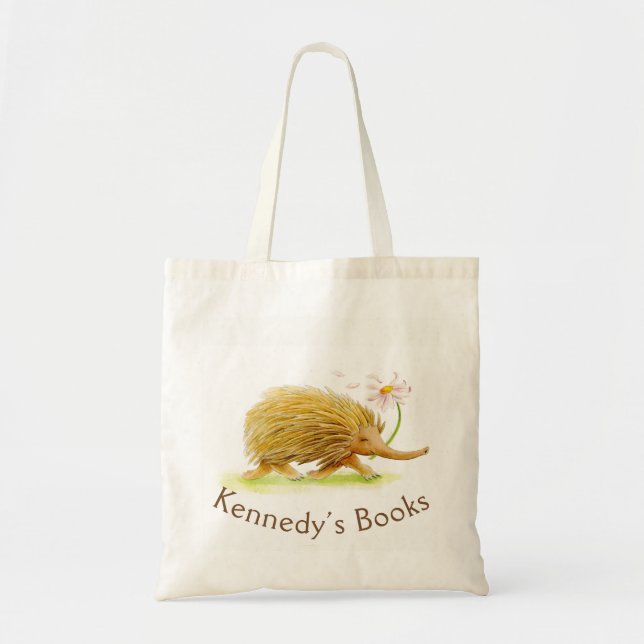 Bolso De Tela Kennedy Echidna whimsy art name library bag (Frente)