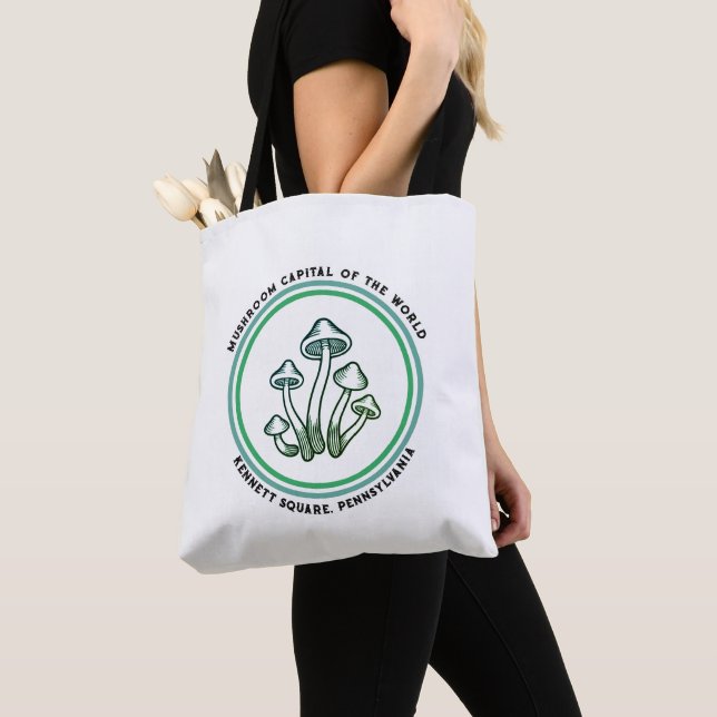 Bolso De Tela Kennett Square Mushroom Capital Souvenir Tote Bag (Detalle)