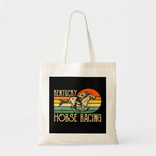 Bolso De Tela Kentucky Horse Carreras Retro Derby Carreras Festi (Frente)
