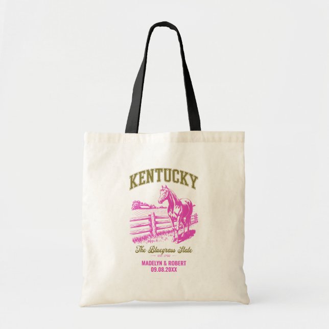 Bolso De Tela Kentucky Wedding Welcome Bag, Destination Wedding (Frente)