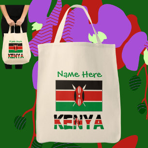 Bolso De Tela Kenya Bandera Keniana Verde Personalizada