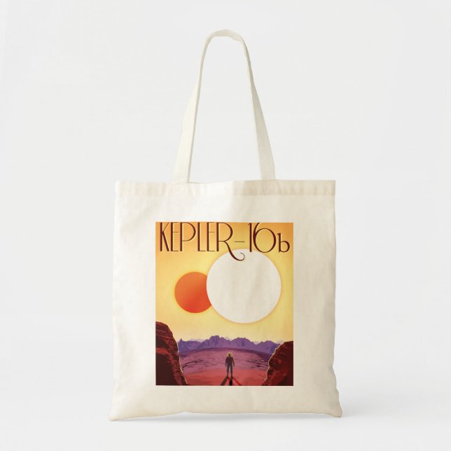 Bolso De Tela Kepler-16b: Binary Solar Sunset Fine Art Space (Frente)
