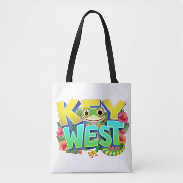 Bolso De Tela Key West Gecko Florida (Anverso)