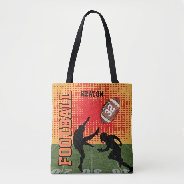 Bolso De Tela Kickball Jugador de Fútbol (Anverso)