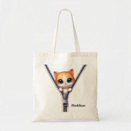 Bolso De Tela Kids Cute Cat Zipper