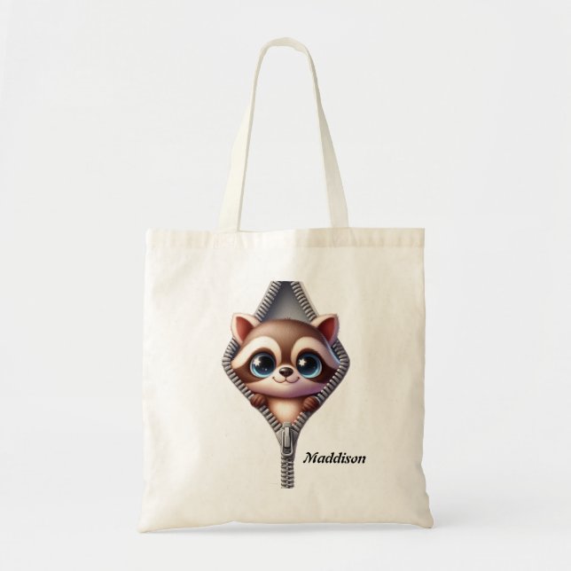 Bolso De Tela Kids Cute Raccoon Tote Bag (Frente)