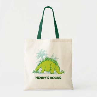 Bolso De Tela Kids dinosaur Stegosaurus llamado tote biblioteca 