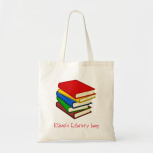 Bolso De Tela Kid's name cute books library bag