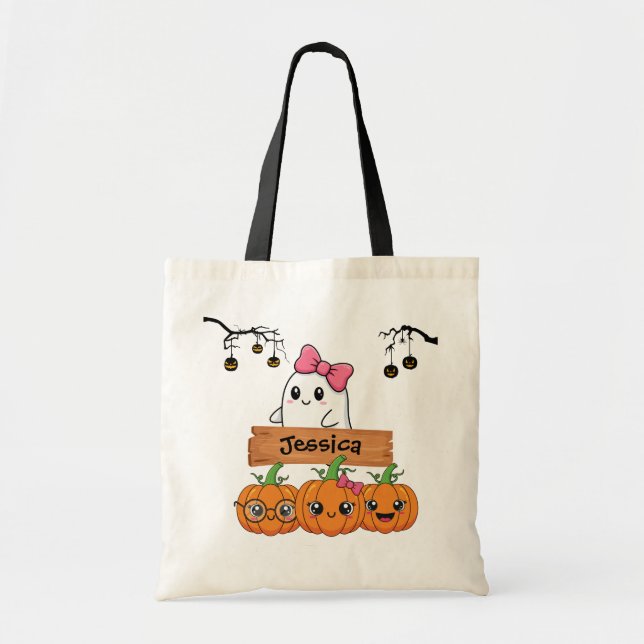 Bolso De Tela Kids Personalised Halloween Trick or Treat  (Frente)