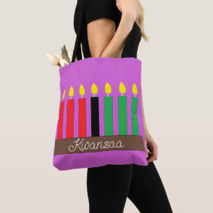 Bolso De Tela Kinara para Kwanzaa: Lavender