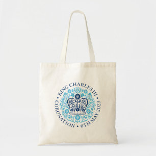 Bolso De Tela King Charles III Coronación Diseño oficial azul