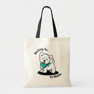 Bolso De Tela KiniArt Cutieface Westie Tote Bag