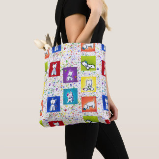 Bolso De Tela KiniArt Flowerbox Westies