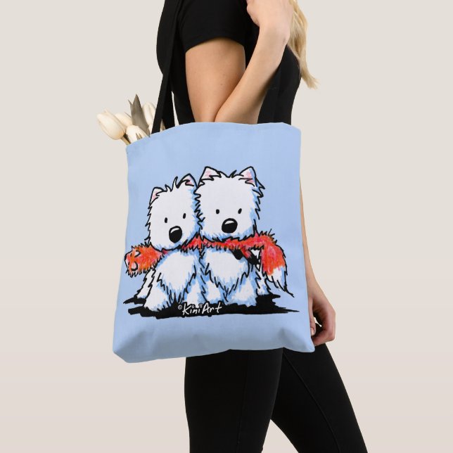 Bolso De Tela KiniArt Foxtrot tote de Westies (Detalle)