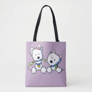 Bolso De Tela KiniArt Pocket Westie Boy y Chica
