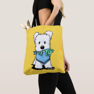 Bolso De Tela KiniArt Westie Con Tote De Oso De Teddy