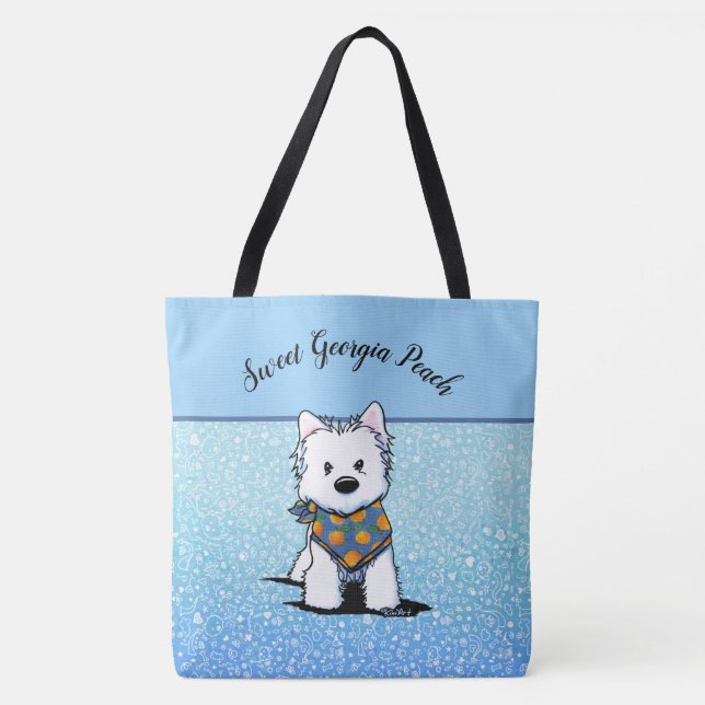Bolso De Tela KiniArt Westie Peach (Anverso)