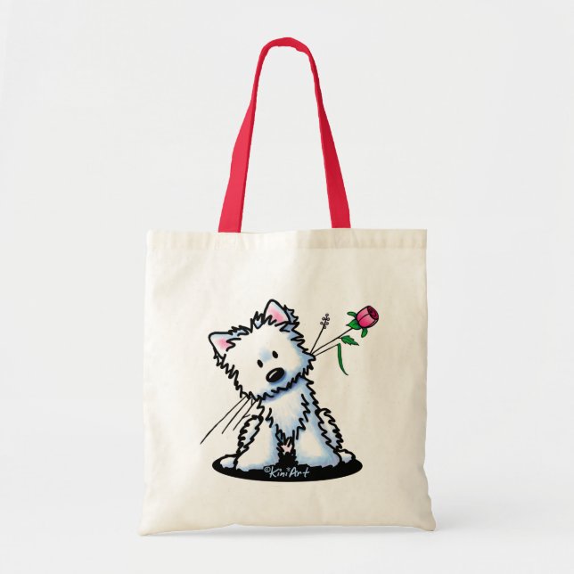 Bolso De Tela KiniArt Westie Terrier (Frente)