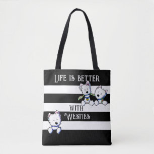 Bolso De Tela KiniArt Westie Terriers Tote Bag