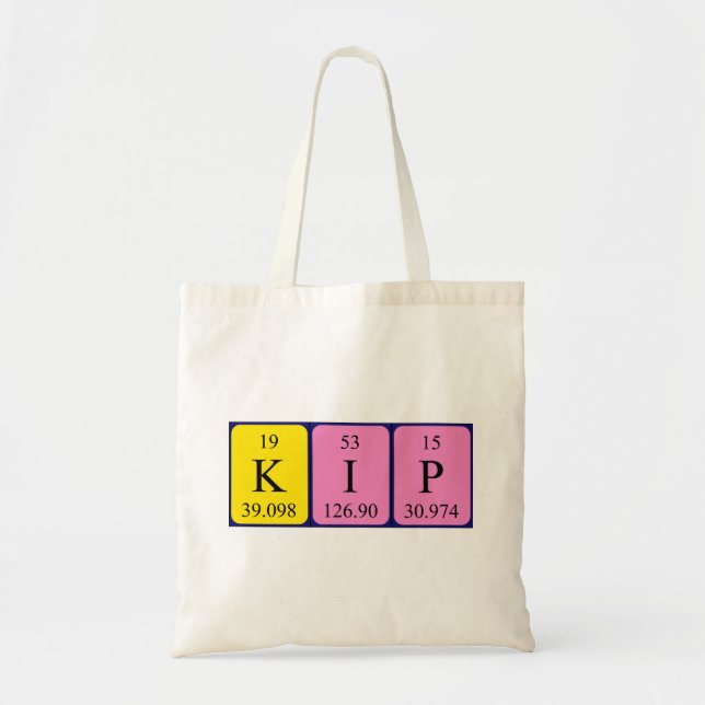 Bolso De Tela Kip nombre de tabla periódica tote bag (Frente)