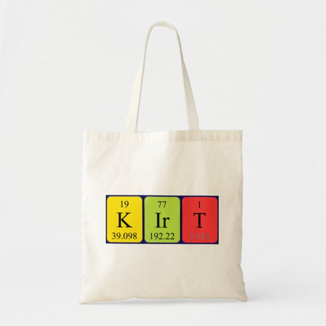 Bolso De Tela Kirt nombre de tabla periódica tote bag (Frente)