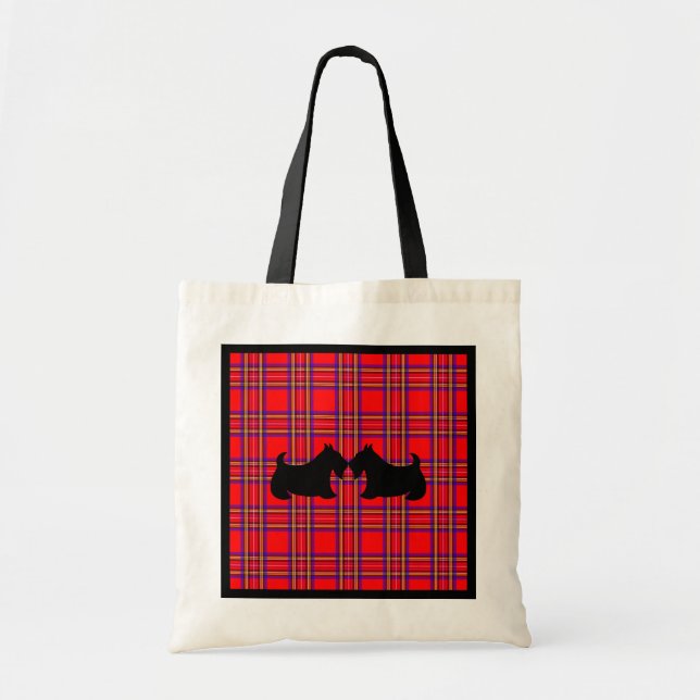 Bolso De Tela Kissing Scottish Terriers Tote Bag Gift (Frente)