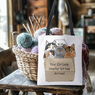 Bolso De Tela Kit de inicio de señora de los gatos