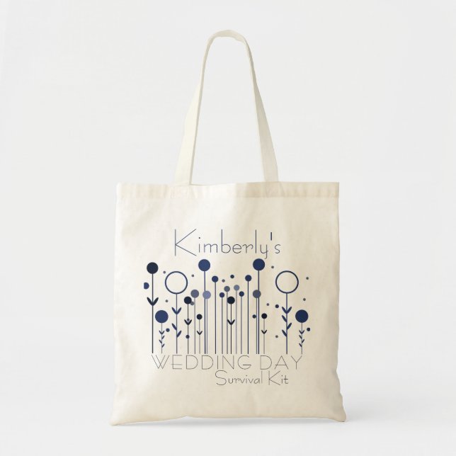 Bolso De Tela Kit de supervivencia de día de bodas Punto floral  (Frente)