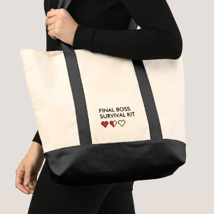 Bolso De Tela Kit de supervivencia del jefe final divertido juga