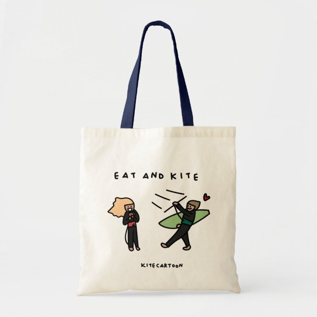 Bolso De Tela Kiteboarding/kitesurfing - Comida y cometa (Frente)