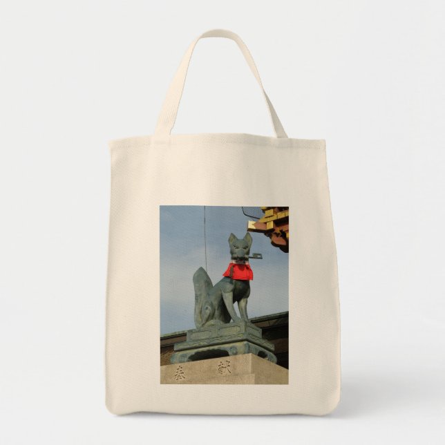 Bolso De Tela Kitsune キ ツ ネ (Fox) con clave en la boca (Frente)