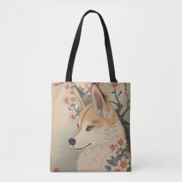 Bolso De Tela Kitsune & cherry blossom