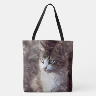 Bolso De Tela Kitten acuarela