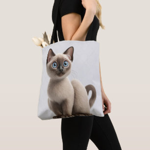 Bolso De Tela KITTEN bonito SIAMESA CON OJOS AZULES