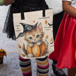 Bolso De Tela Kitten Halloween Candy