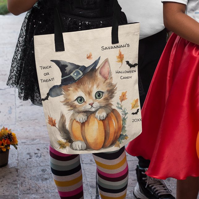 Bolso De Tela Kitten Halloween Candy (Subido por el creador)