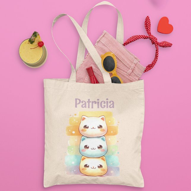 Bolso De Tela Kitties Adorables apilados personalizados (Subido por el creador)