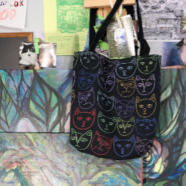 Bolso De Tela Kitties retro 80