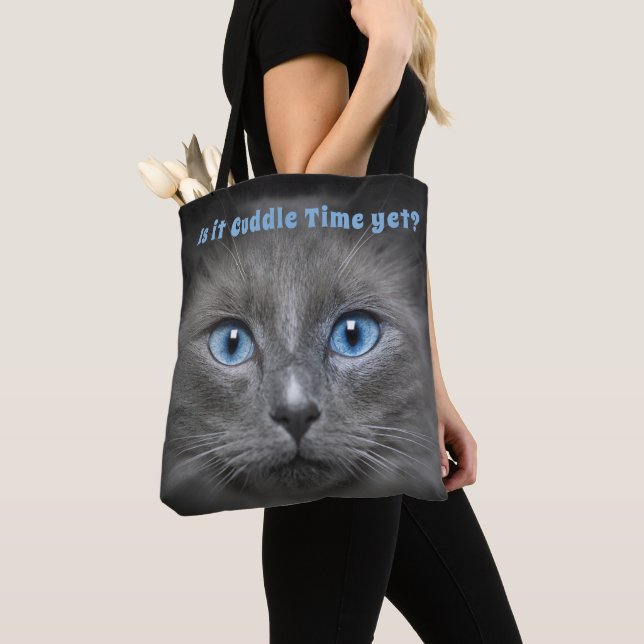 Bolso De Tela Kitty Cuddle Time — Gato Gris (Detalle)