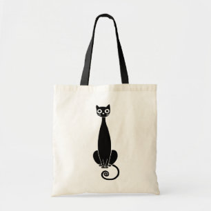 Bolso De Tela Kitty negro
