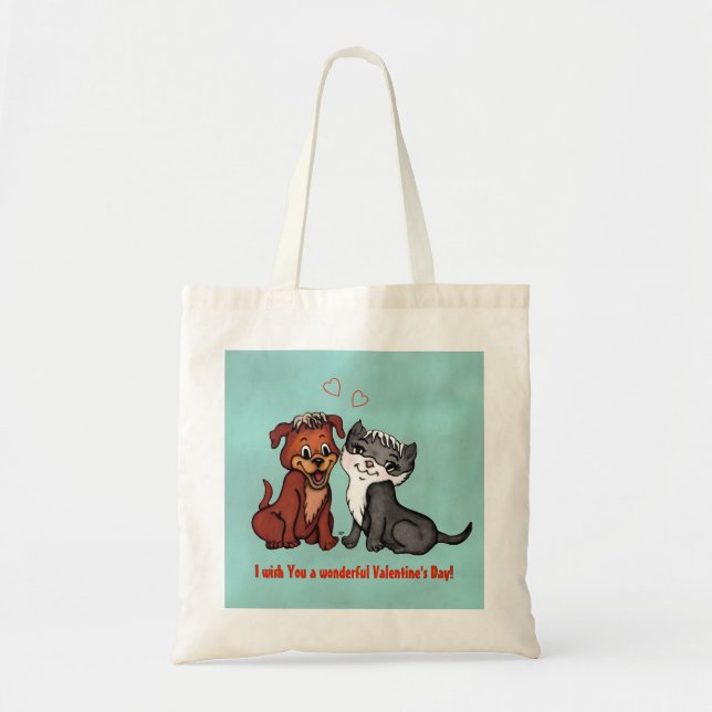 Bolso De Tela Kitty y Puppy (Frente)