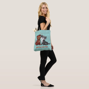 Bolso De Tela Kitty y Puppy , Editar tu texto