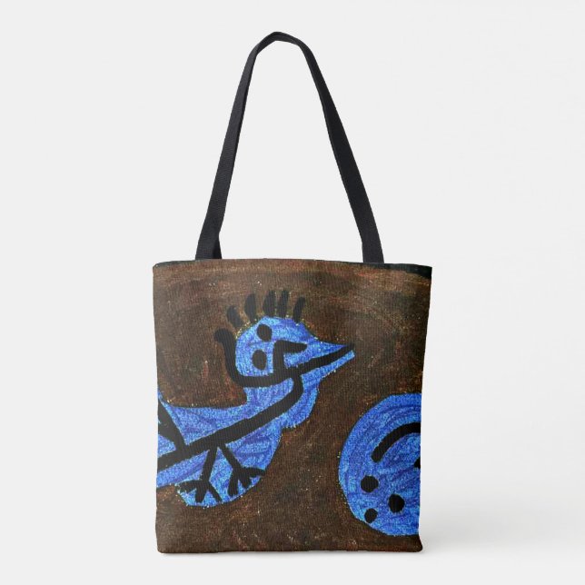 Bolso De Tela Klee - Calabaza de pájaros azules (Reverso)
